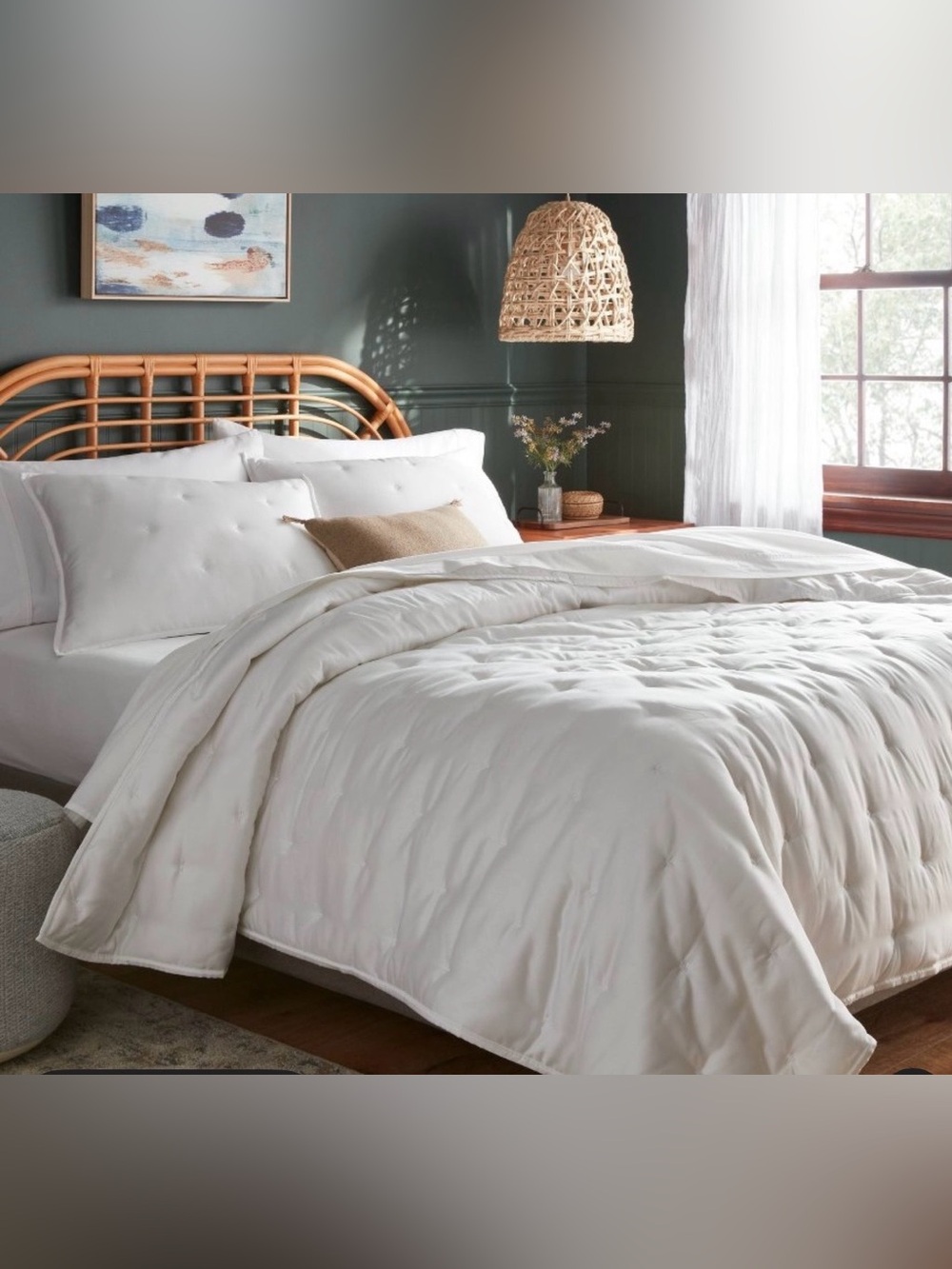 Threshold - 3-Piece King TENCEL White Comforter and Sham